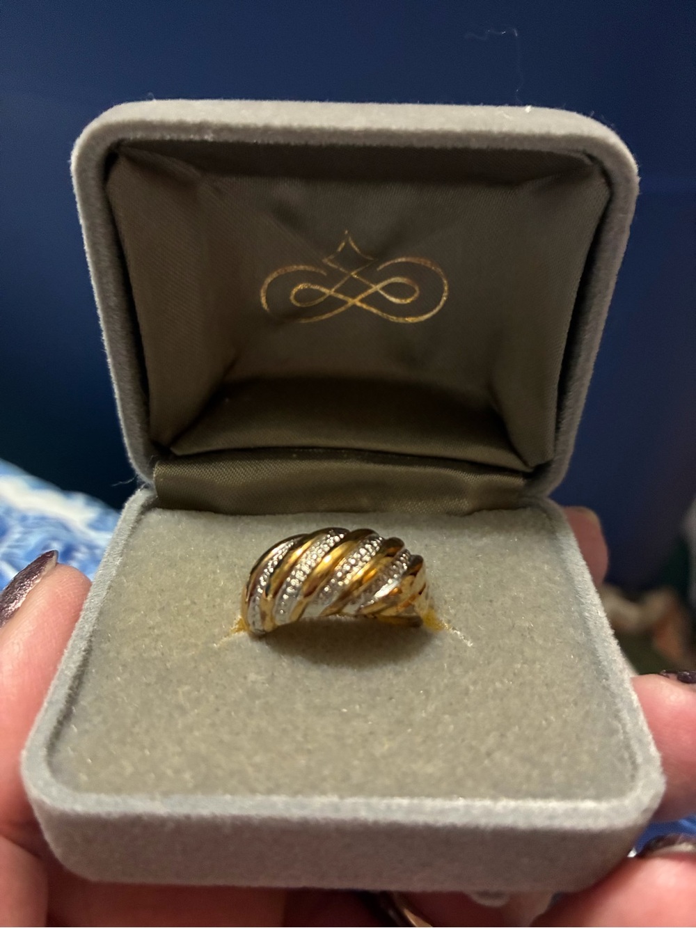 14kt Gold Electro-plate French Rope Ring - Women's Jewelry